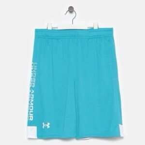 NWT Under Armour Stunt 3.0 Boys Shorts M/L teal and white